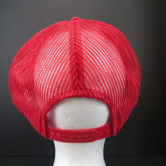 Butts County Historical Society Men's Red Wide Brim Mesh Back Snapback Cap Hat - Picture 6 of 8